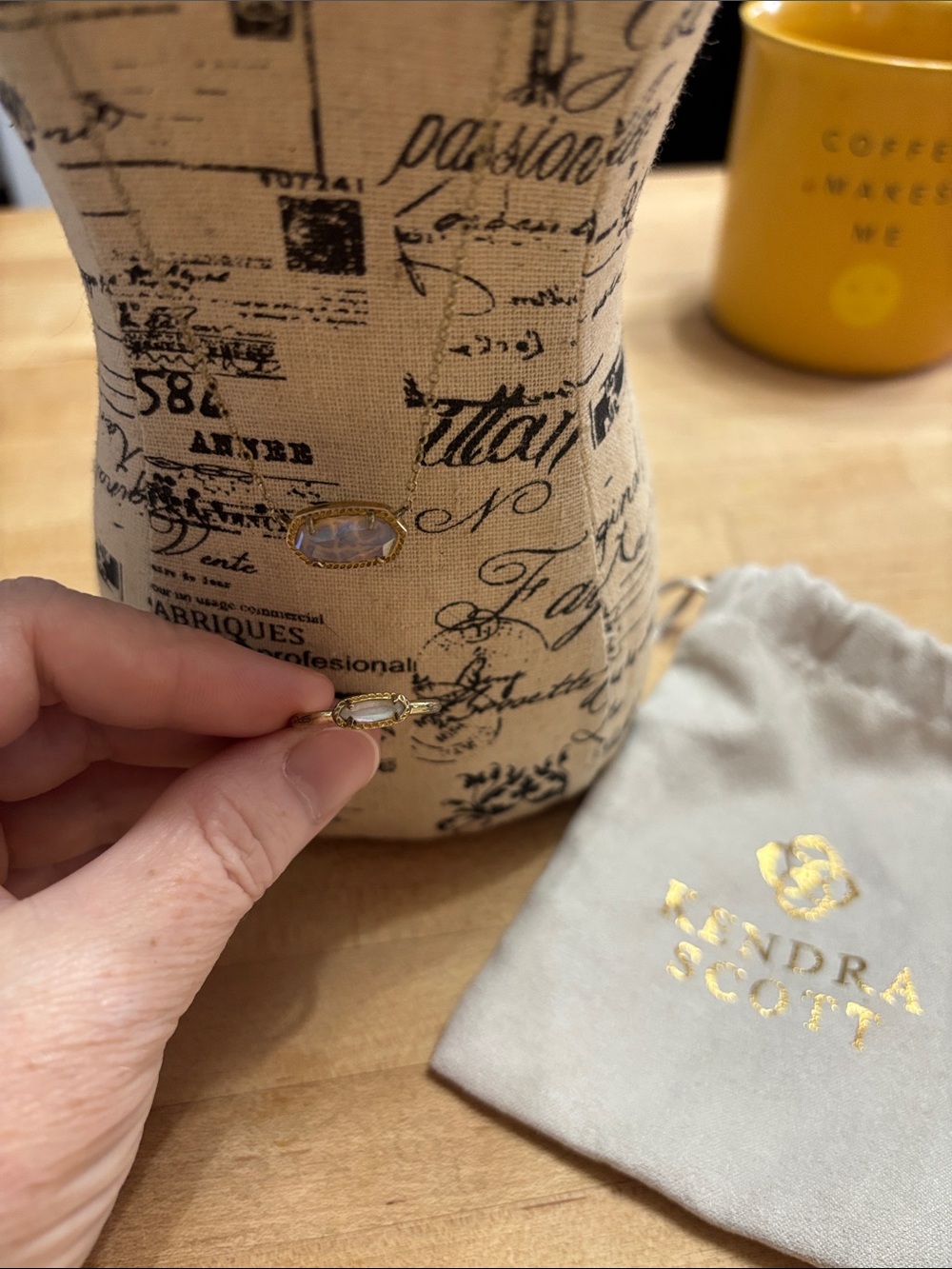 Kendra Scott Gold and Aurora Necklace and Ring